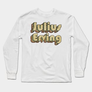 Julius Erving // Vintage Rainbow Typography Style // 70s Long Sleeve T-Shirt